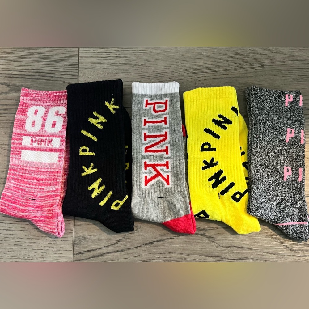 Lot of 5 Pairs VS Pink Mid-Calf 🧦 Socks